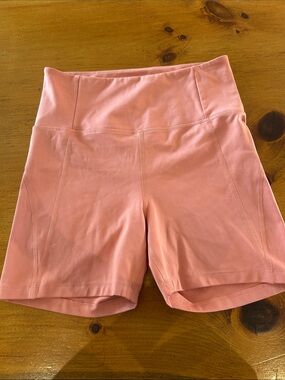 girlfriend collective Blush Pink High-Rise Bike Shorts
